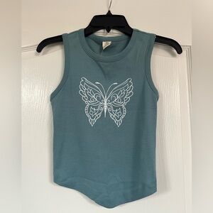 Urban Outfitters S Blue Butterfly Graphic Backless Tank